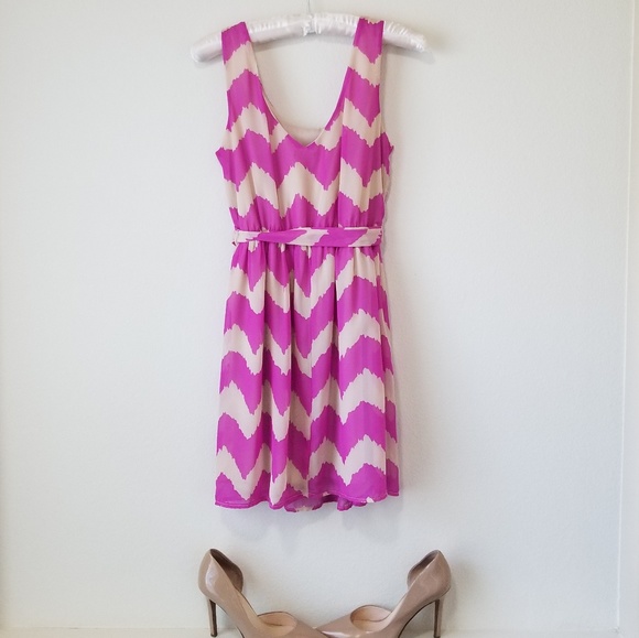 Lily Rose purple and tan chevron dress - Picture 2 of 4